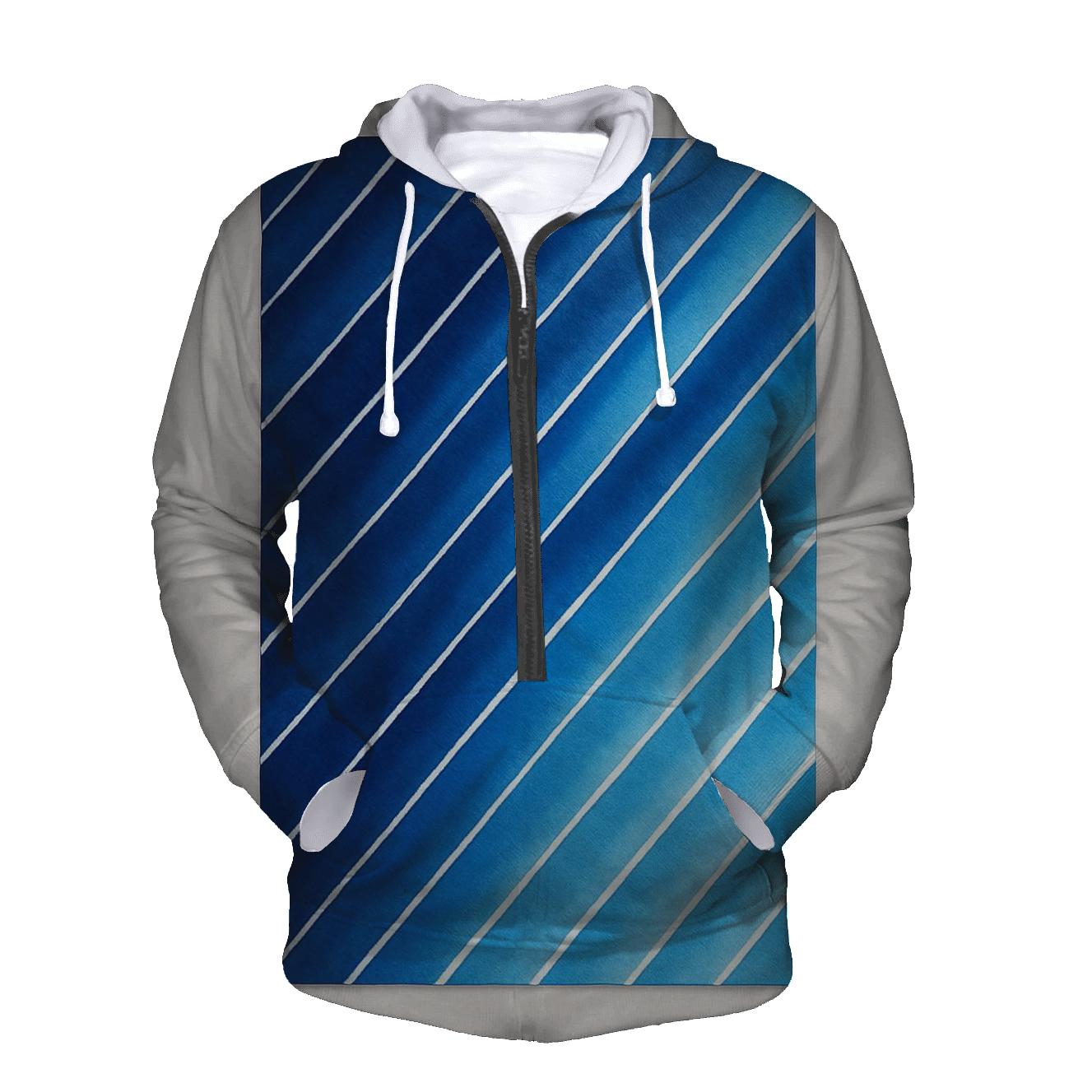 Indigo Arashi Diagonals embroidered hoodies