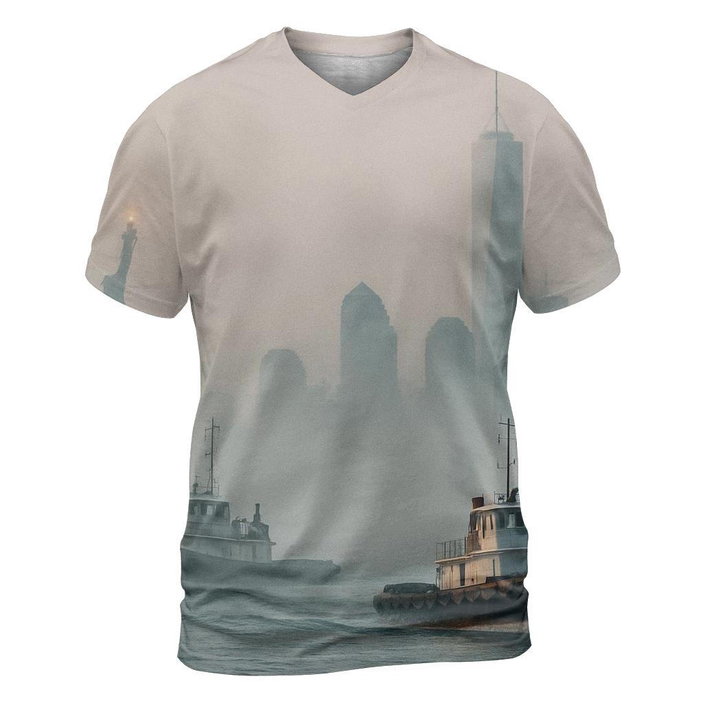 Harbor Fog At Dawn artistic all-over print tops