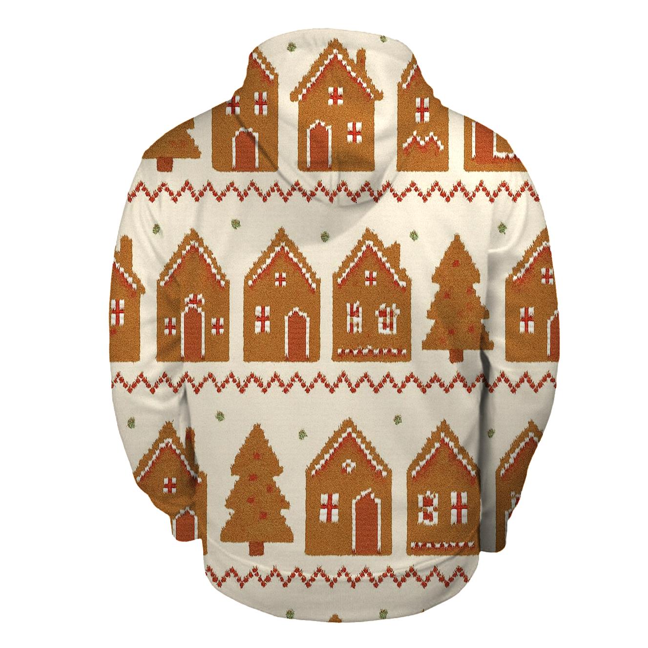 Gingerbread Village Parade Design printed hoodies