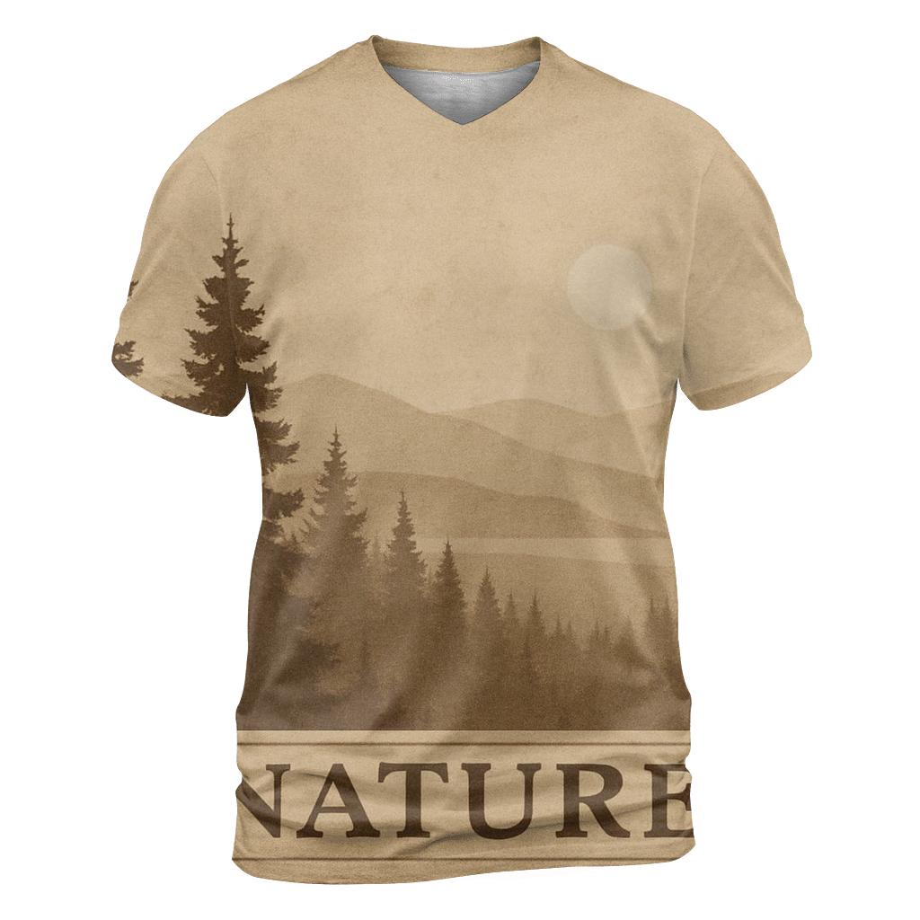 Sepia Forest Landscape artistic all-over print tops