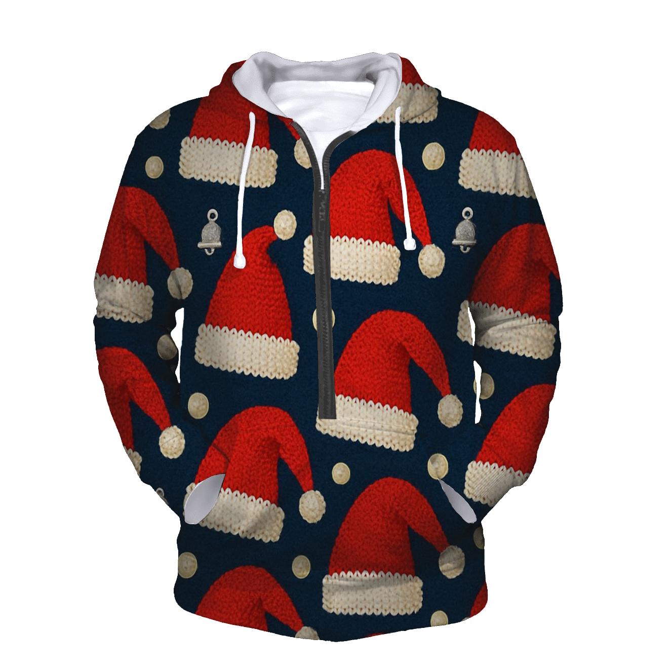Santa Hat Scatter Bands Design embroidered hoodies