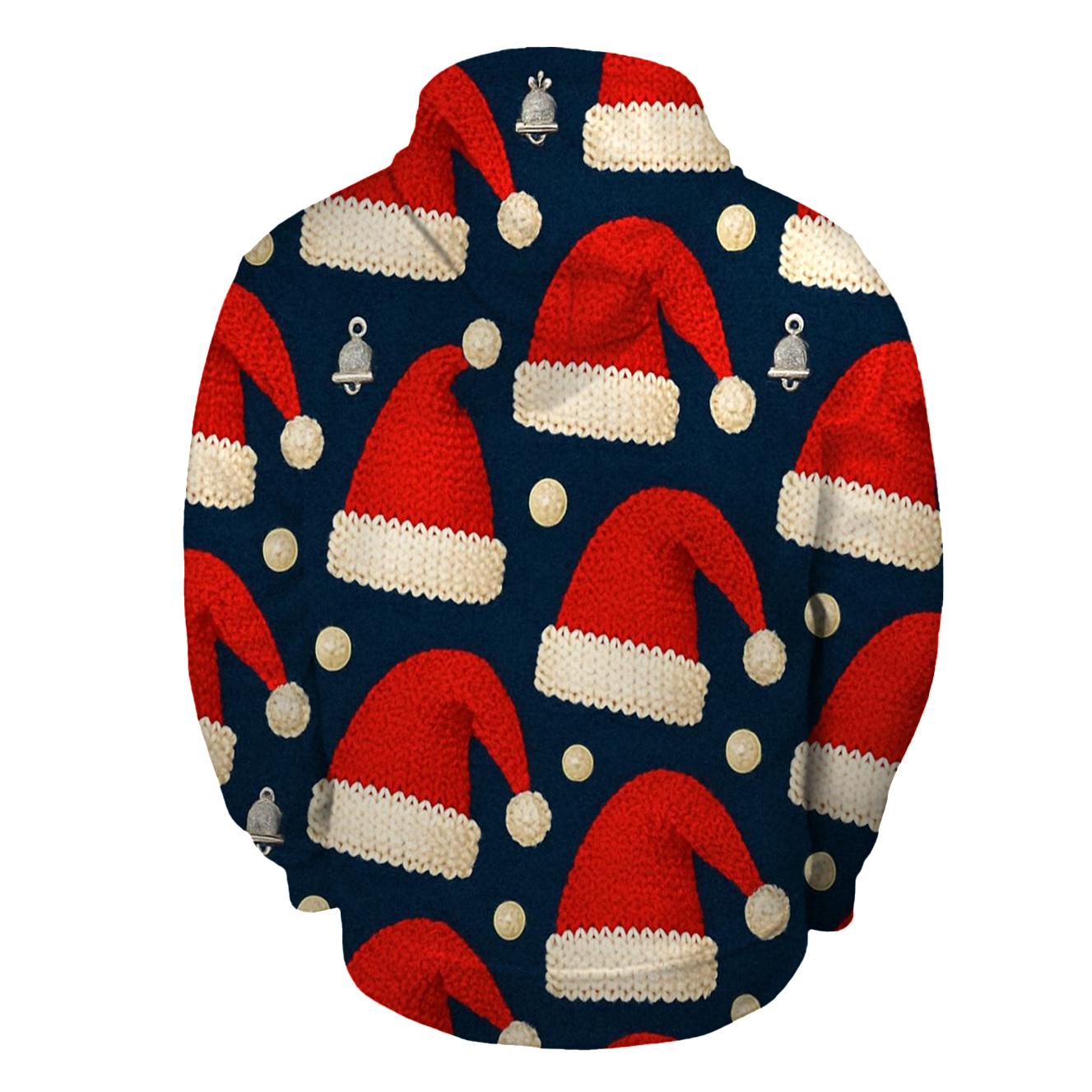 Santa Hat Scatter Bands Design embroidered hoodies