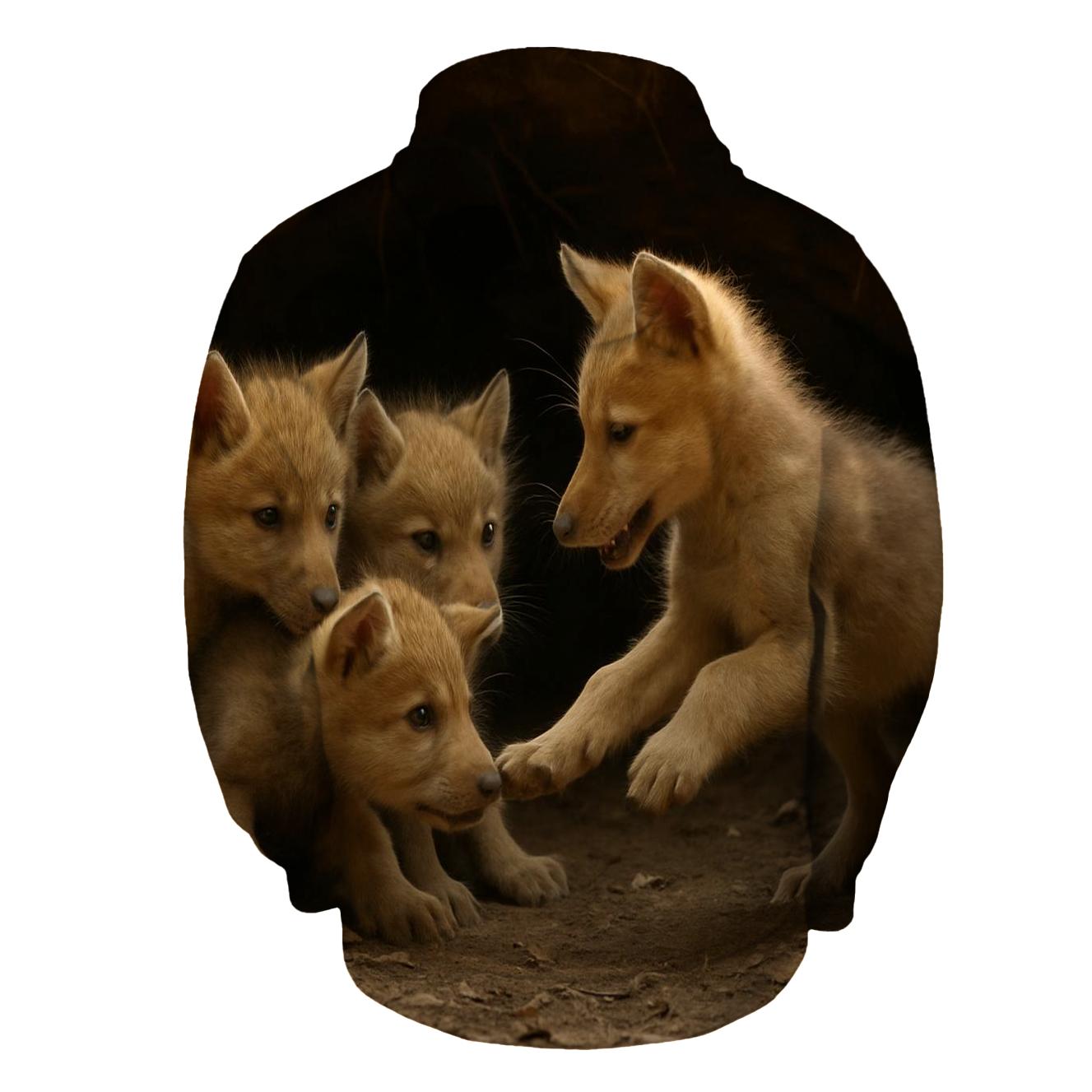 Wolf Pup Schooling Lesson heavyweight hoodies
