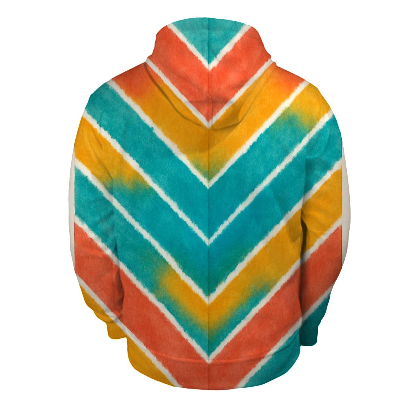 Coral Chevron Accordion zip-up hoodies