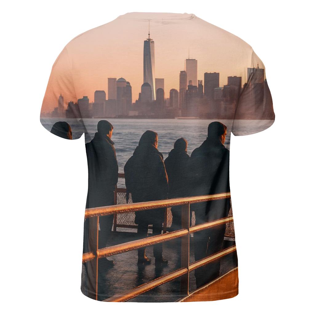 Sunrise From Staten Island Ferry Deck vibrant all-over design tees