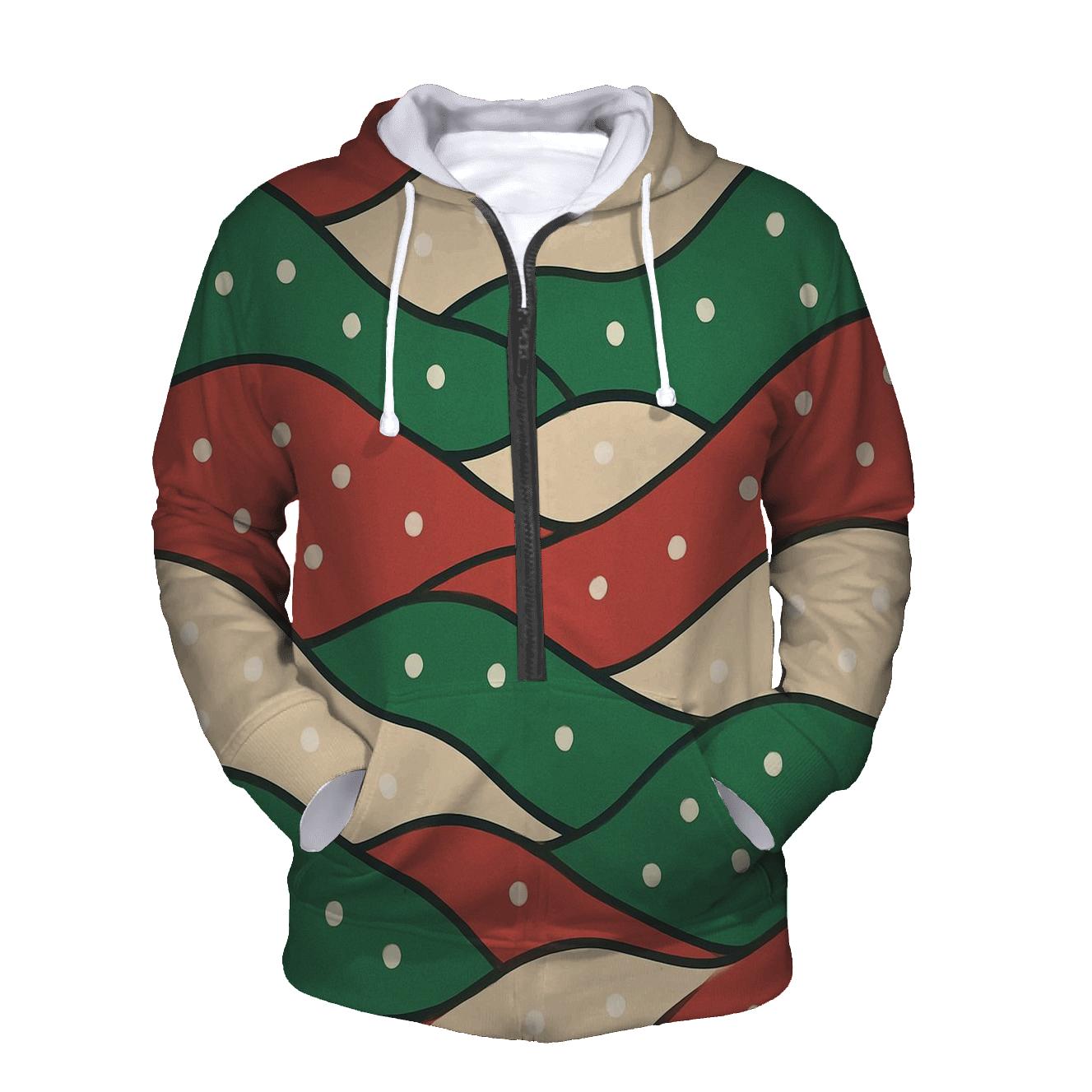 Diagonal Snowwave Bands printed hoodies