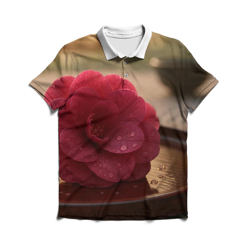 Camellia Petal Study In Tea Garden classic pique polos