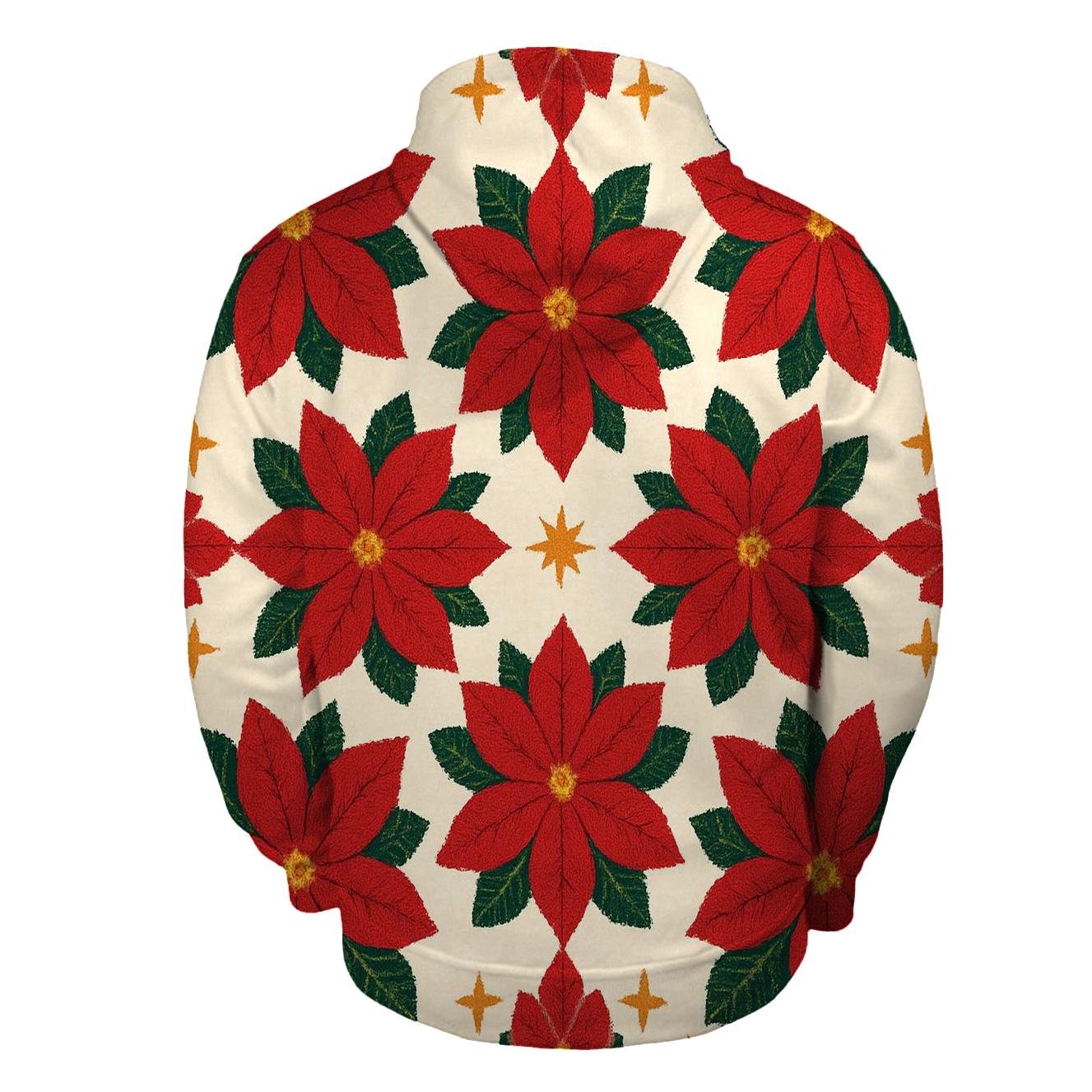 Poinsettia Tile Garden Design designer hoodies