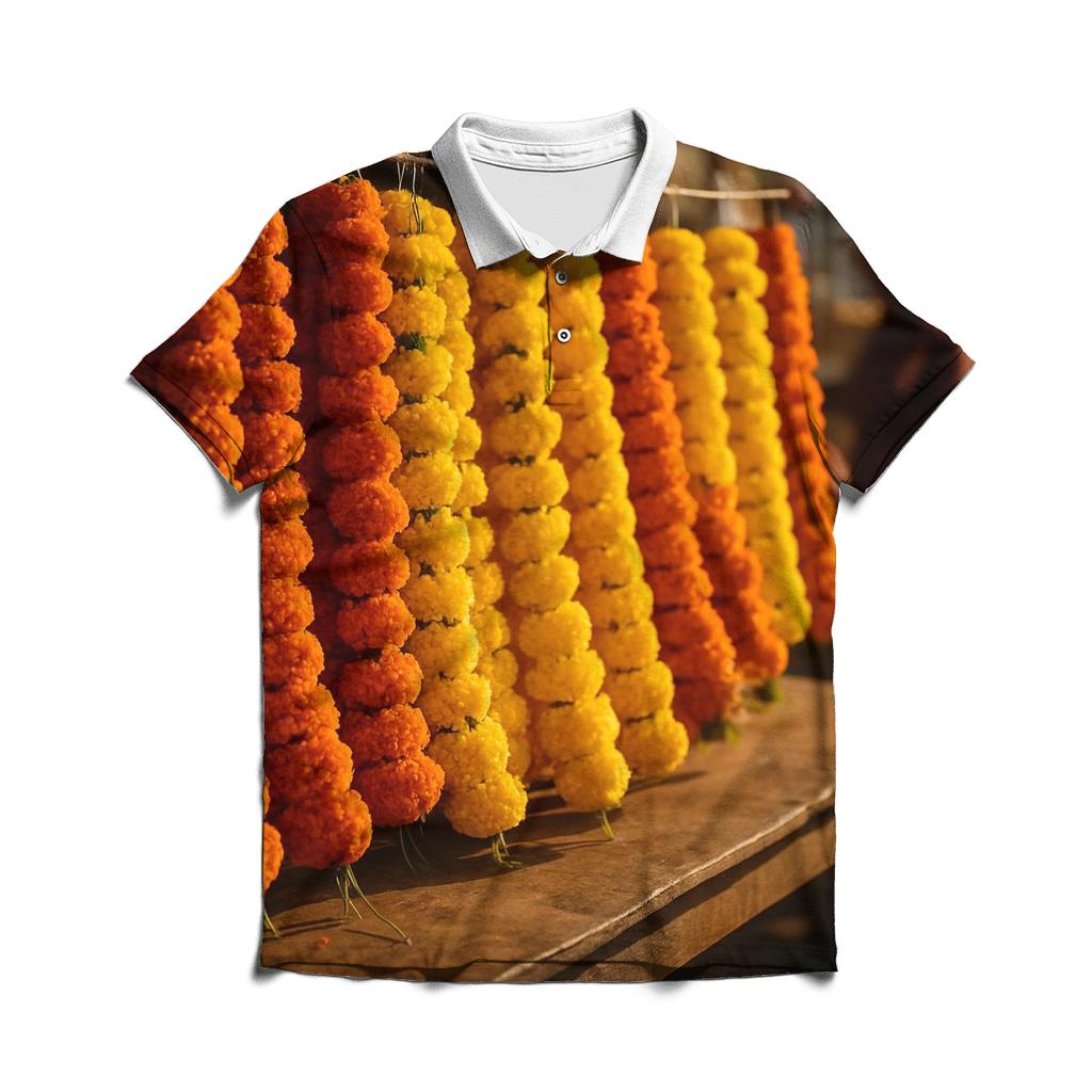 Marketplace Marigold Garland Production personalized polo shirts