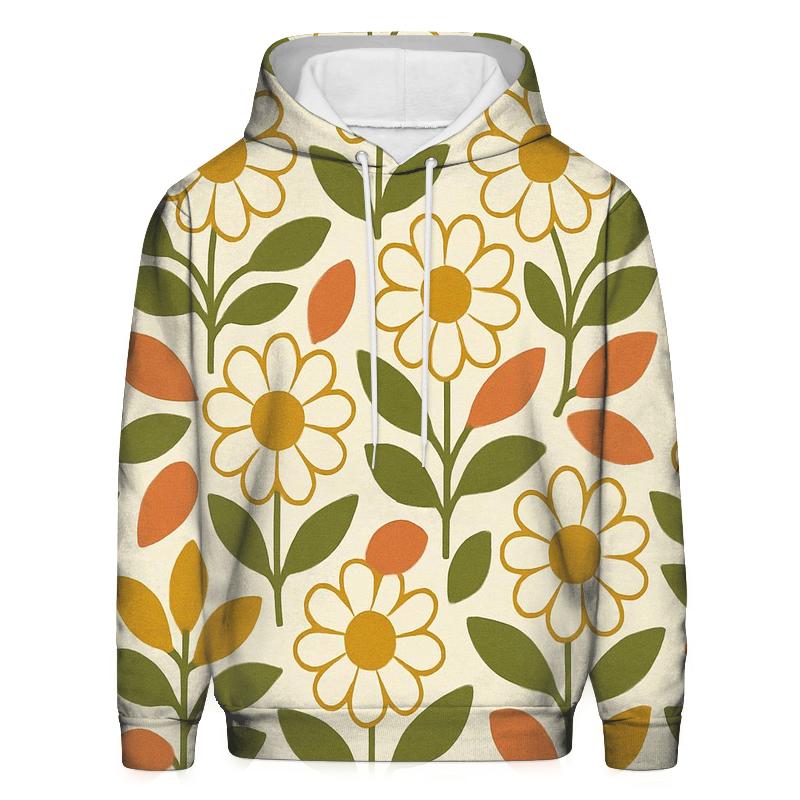Harvest Flower Motif hoodies fashion