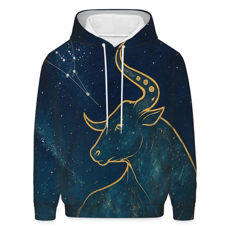 Celestial Taurus Bull Constellation zip-up hoodies