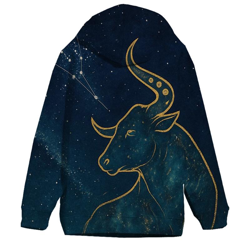 Celestial Taurus Bull Constellation zip-up hoodies