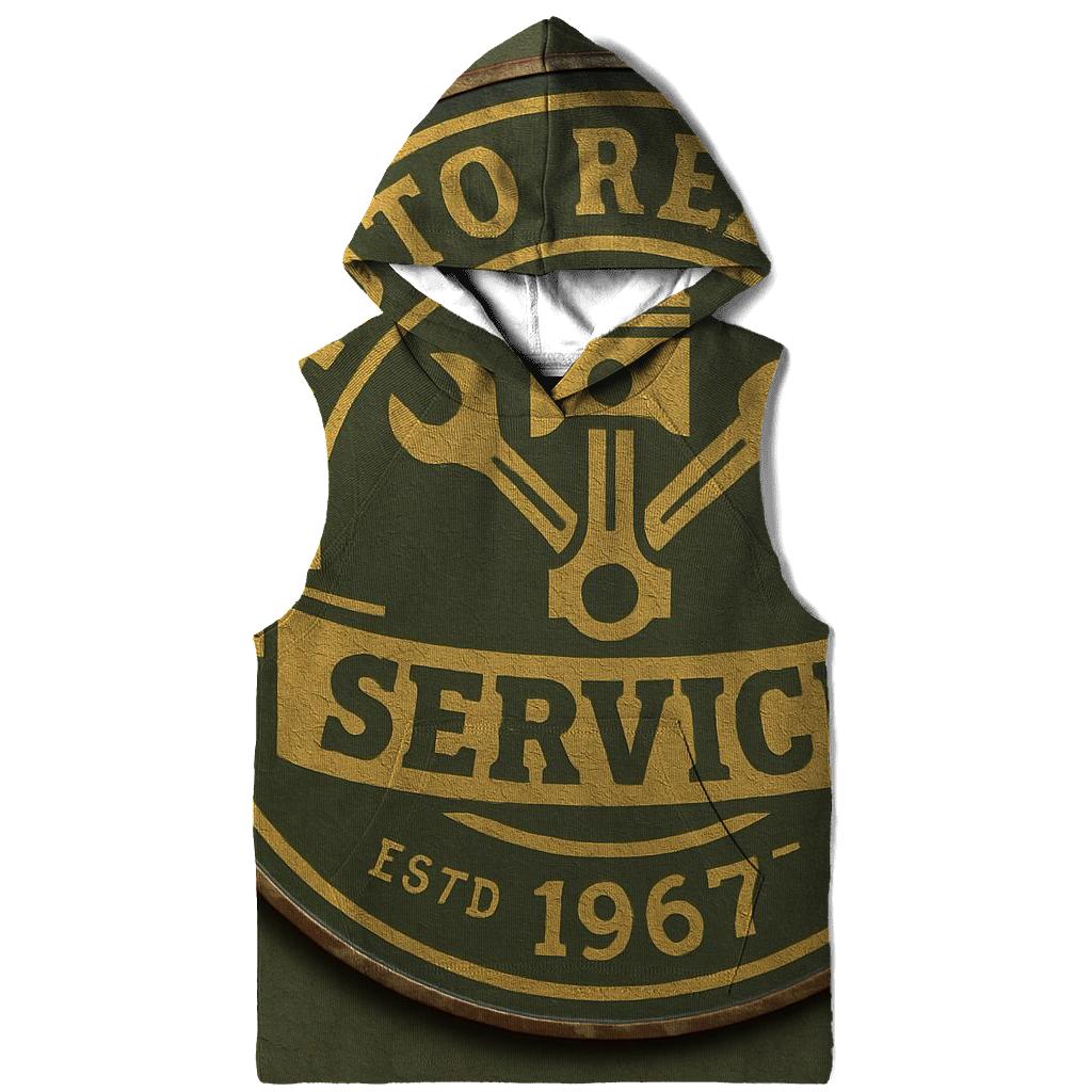 Antique Garage Emblem embroidered hoodies