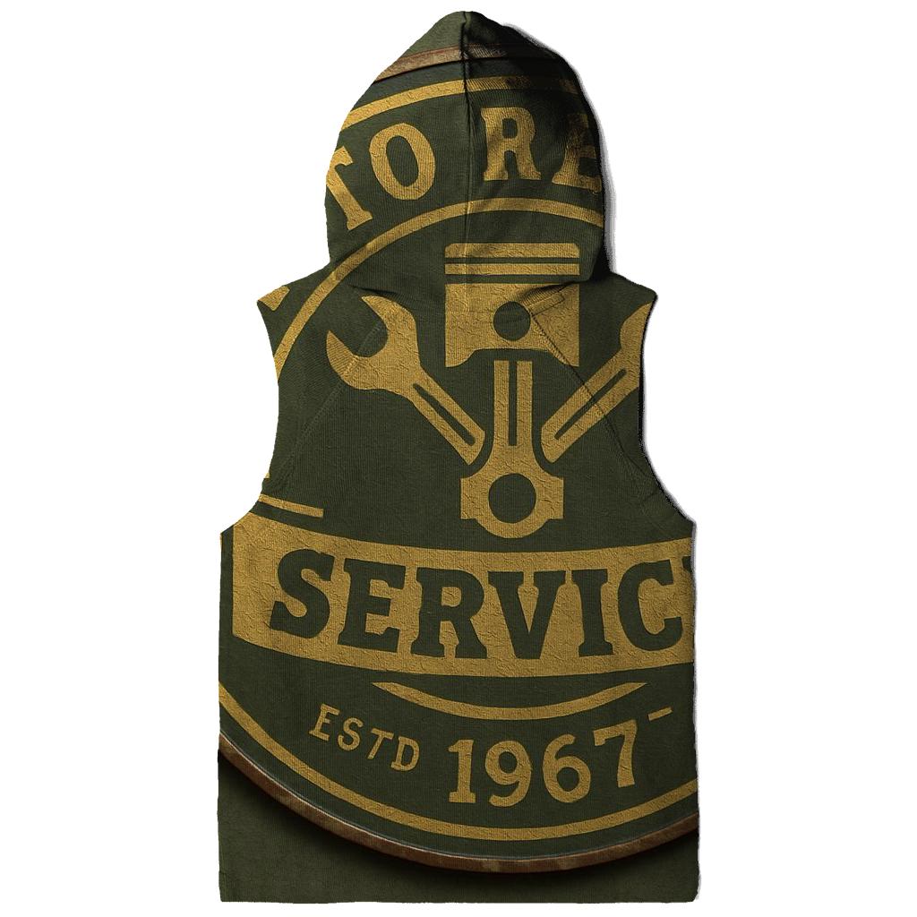 Antique Garage Emblem embroidered hoodies