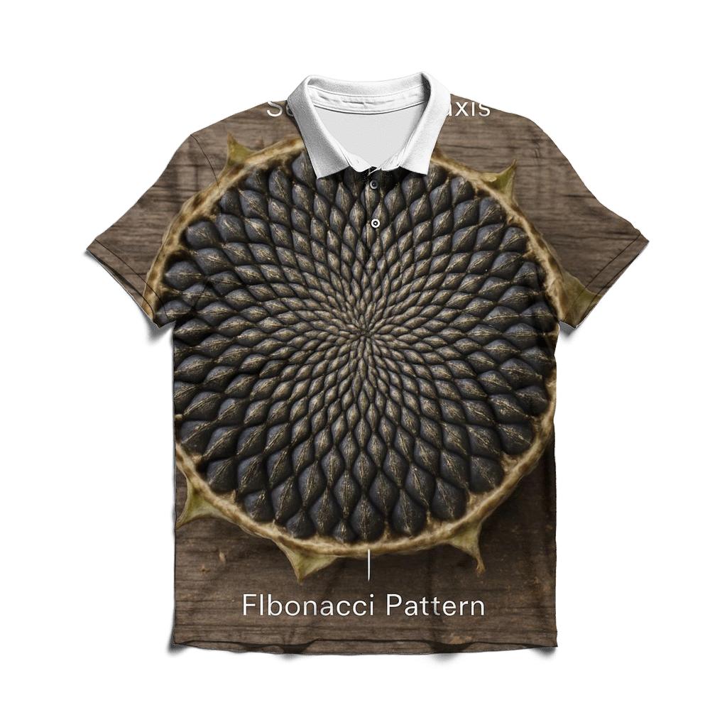 Heirloom Sunflower Seed Head Cross Section casual sports polo shirts
