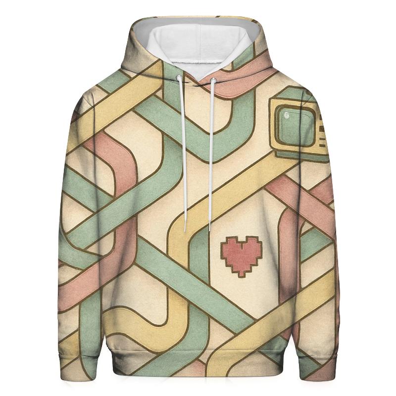 Cassette Ribbon Labyrinth zip-up hoodies