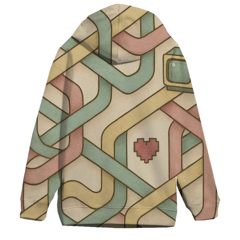 Cassette Ribbon Labyrinth zip-up hoodies