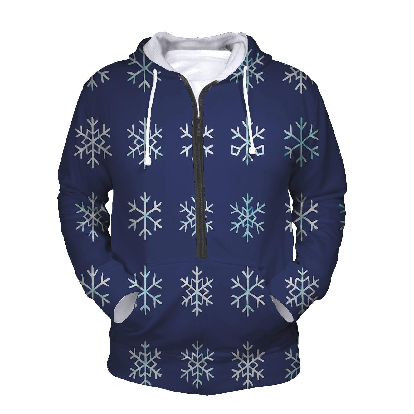 Minimalist Snowflake Grid custom hoodies