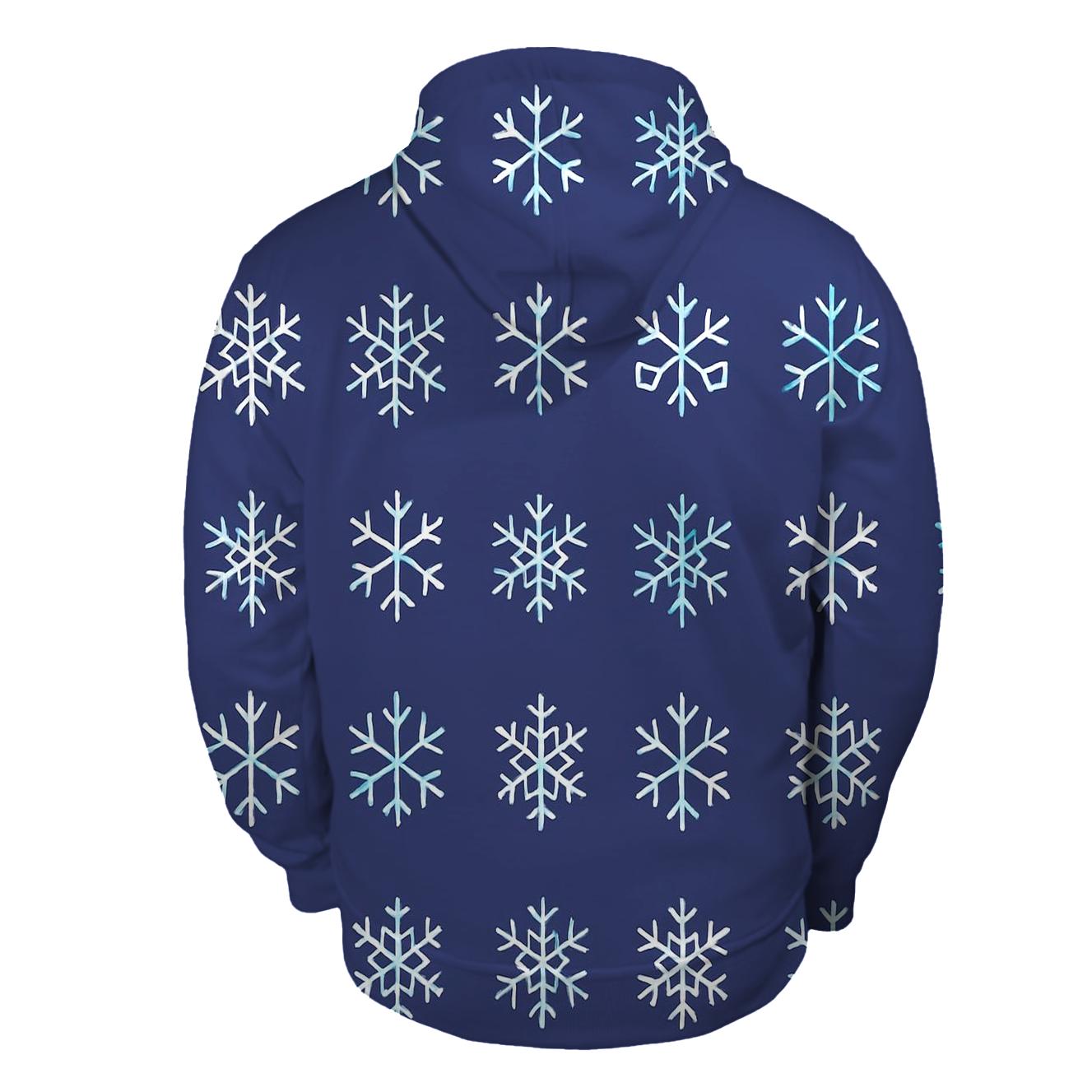 Minimalist Snowflake Grid custom hoodies