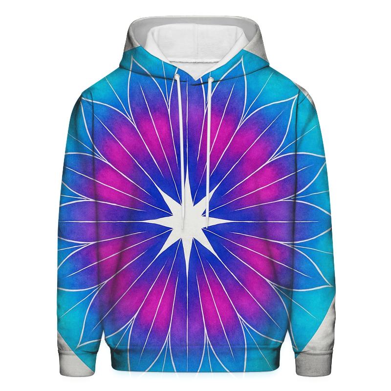 Magenta Mandala Sunburst graphic hoodies