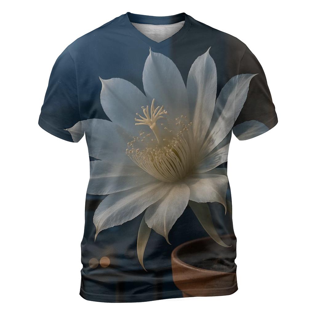 Night-Blooming Cereus On Urban Balcony creative print fashion shirts