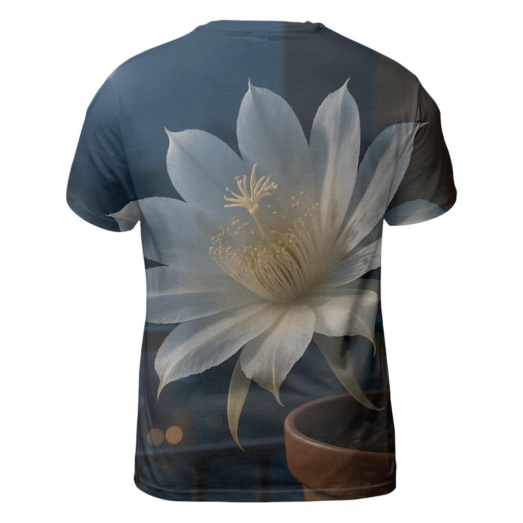 Night-Blooming Cereus On Urban Balcony creative print fashion shirts