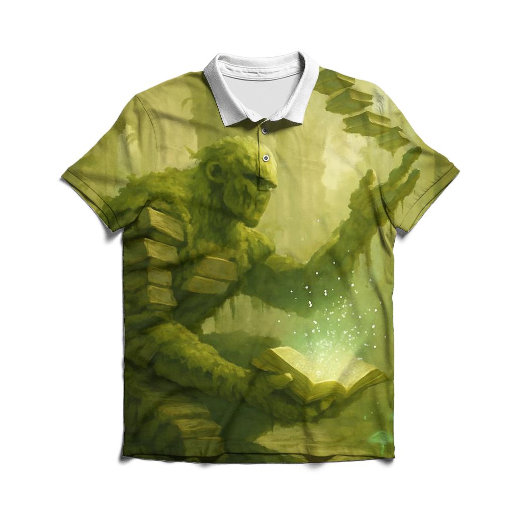 Mossbound Library Golem premium cotton polo shirts