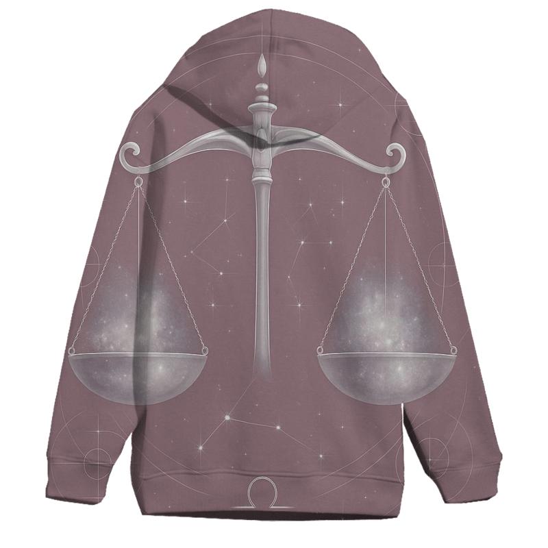Libra Scales Cosmic Balance graphic hoodies