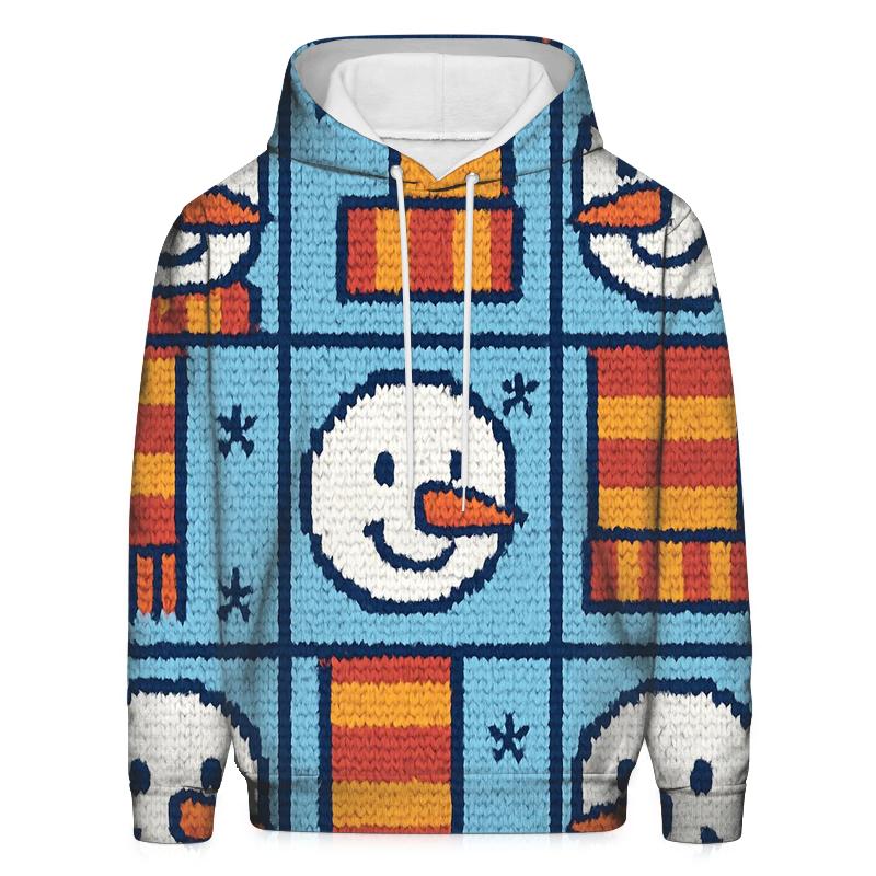 Snowman Scarf Grid Design lightweight hoodies