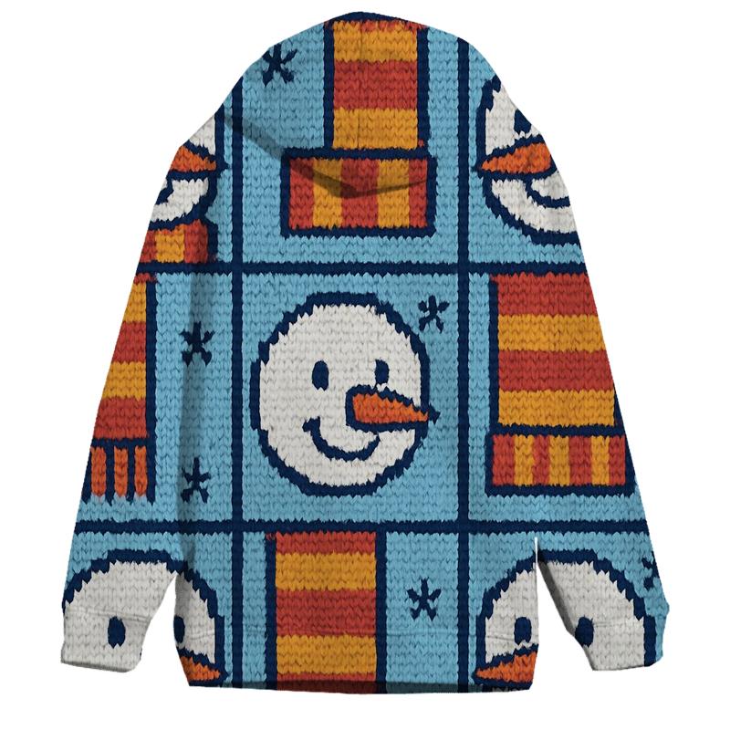 Snowman Scarf Grid Design lightweight hoodies