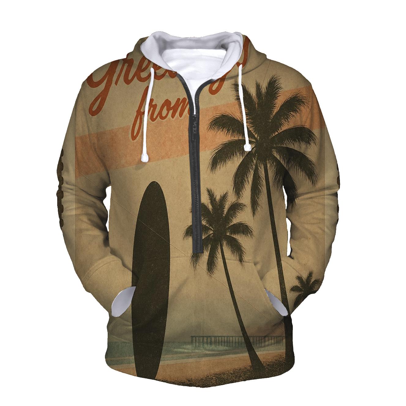 Sunset Surfboard Postcard designer hoodies