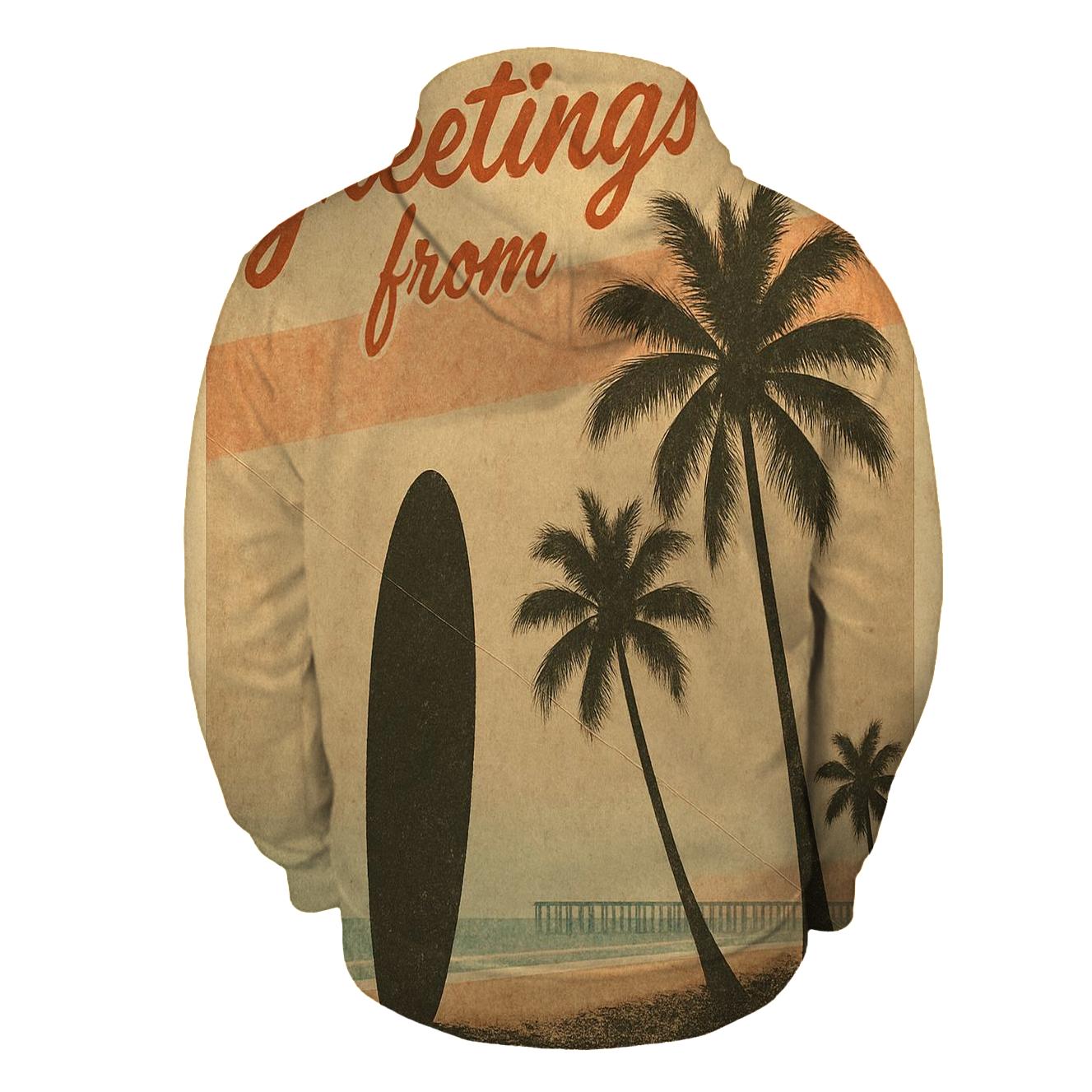 Sunset Surfboard Postcard designer hoodies
