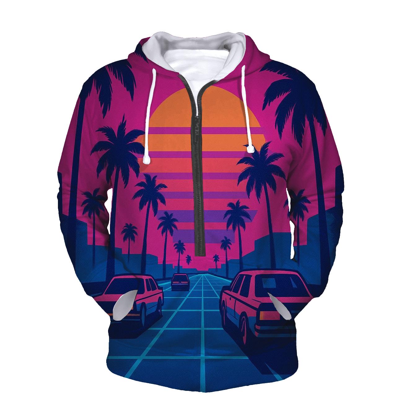 Neon Sunset Boulevard premium hoodies