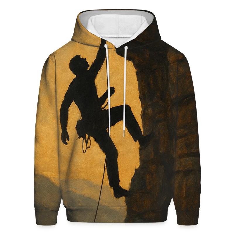 Rock Climb Silhouette Ascent embroidered hoodies