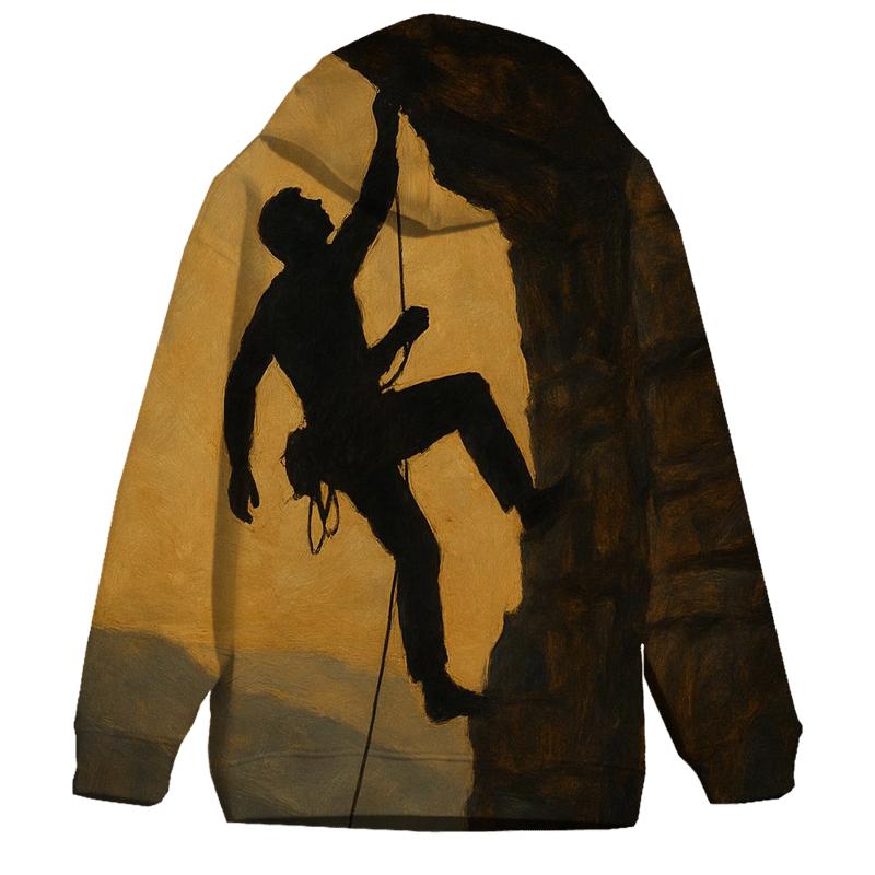 Rock Climb Silhouette Ascent embroidered hoodies