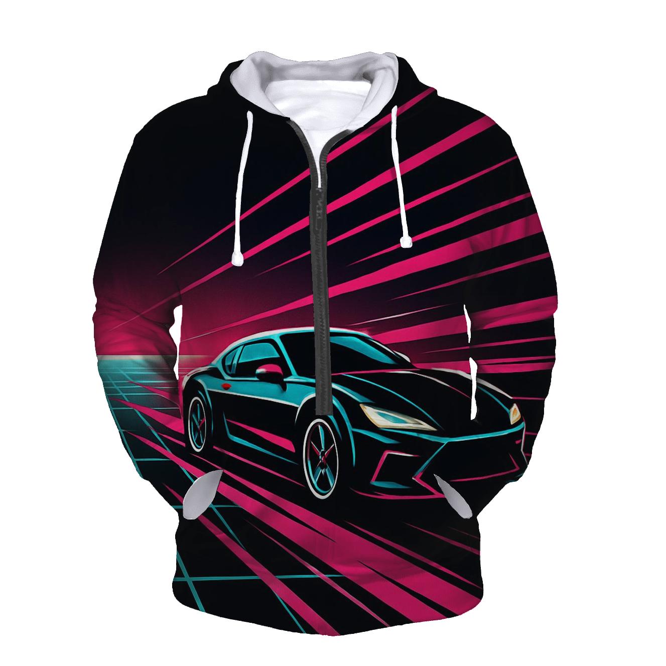 Neon Grid Racer hoodie designs