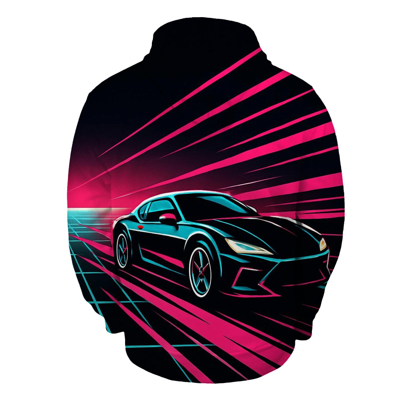 Neon Grid Racer hoodie designs