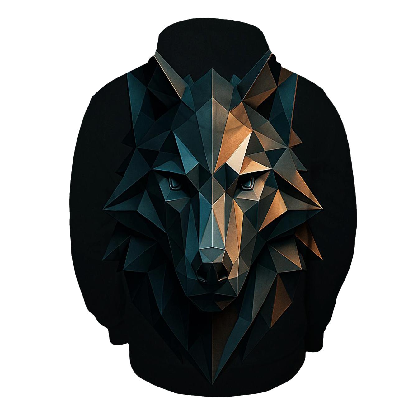 Abstract Geometric Wolf lightweight hoodies