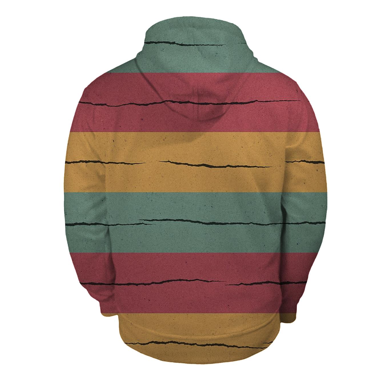 VHS Static Stripes zip-up hoodies