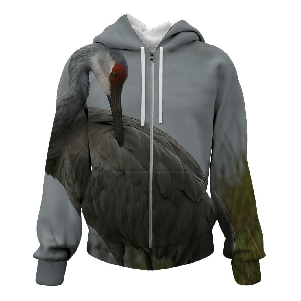 Murmuration Edge Sandhill Crane zip-up hoodies