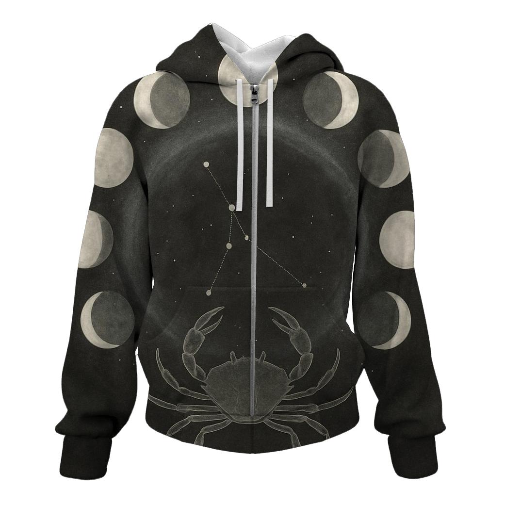 Lunar Cancer Moon Cycle custom hoodies