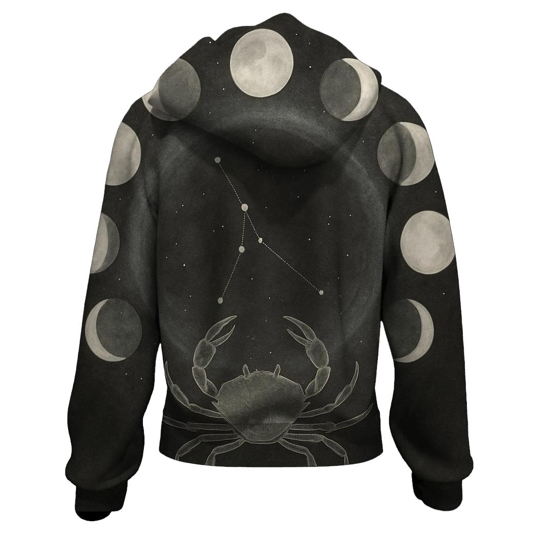 Lunar Cancer Moon Cycle custom hoodies