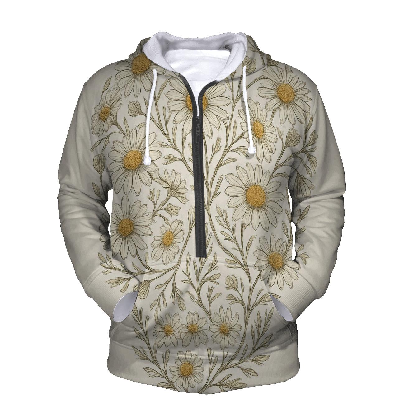 Floral Skull Chamomile printed hoodies