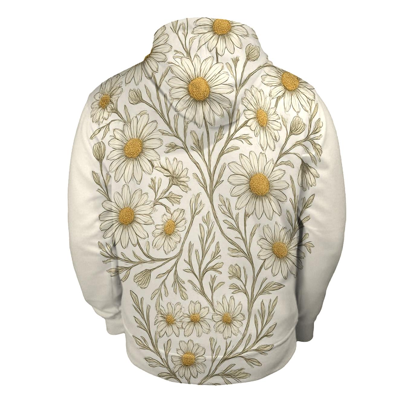 Floral Skull Chamomile printed hoodies