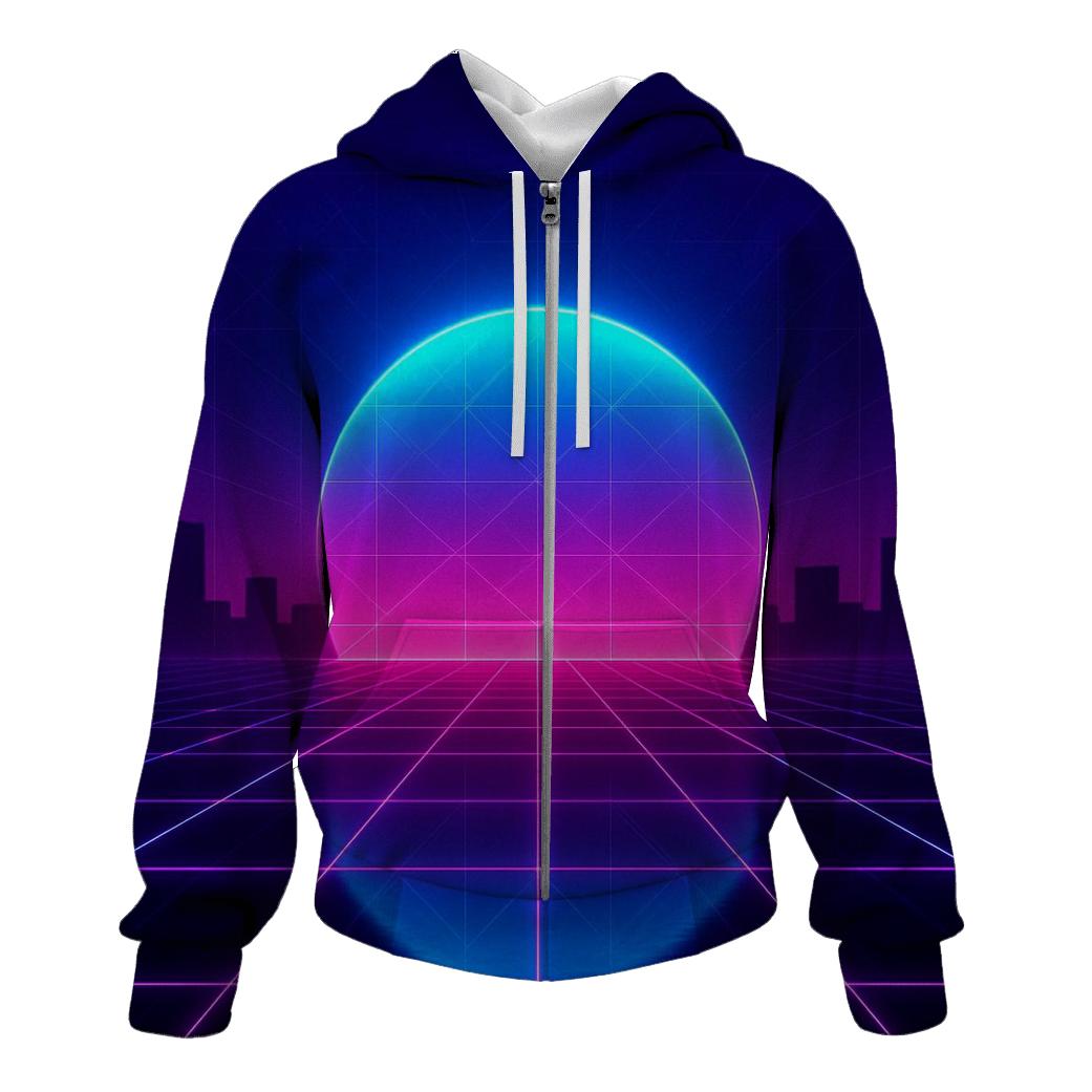 Neon Grid Horizon hoodie designs