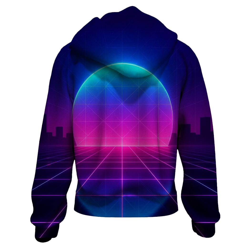 Neon Grid Horizon hoodie designs