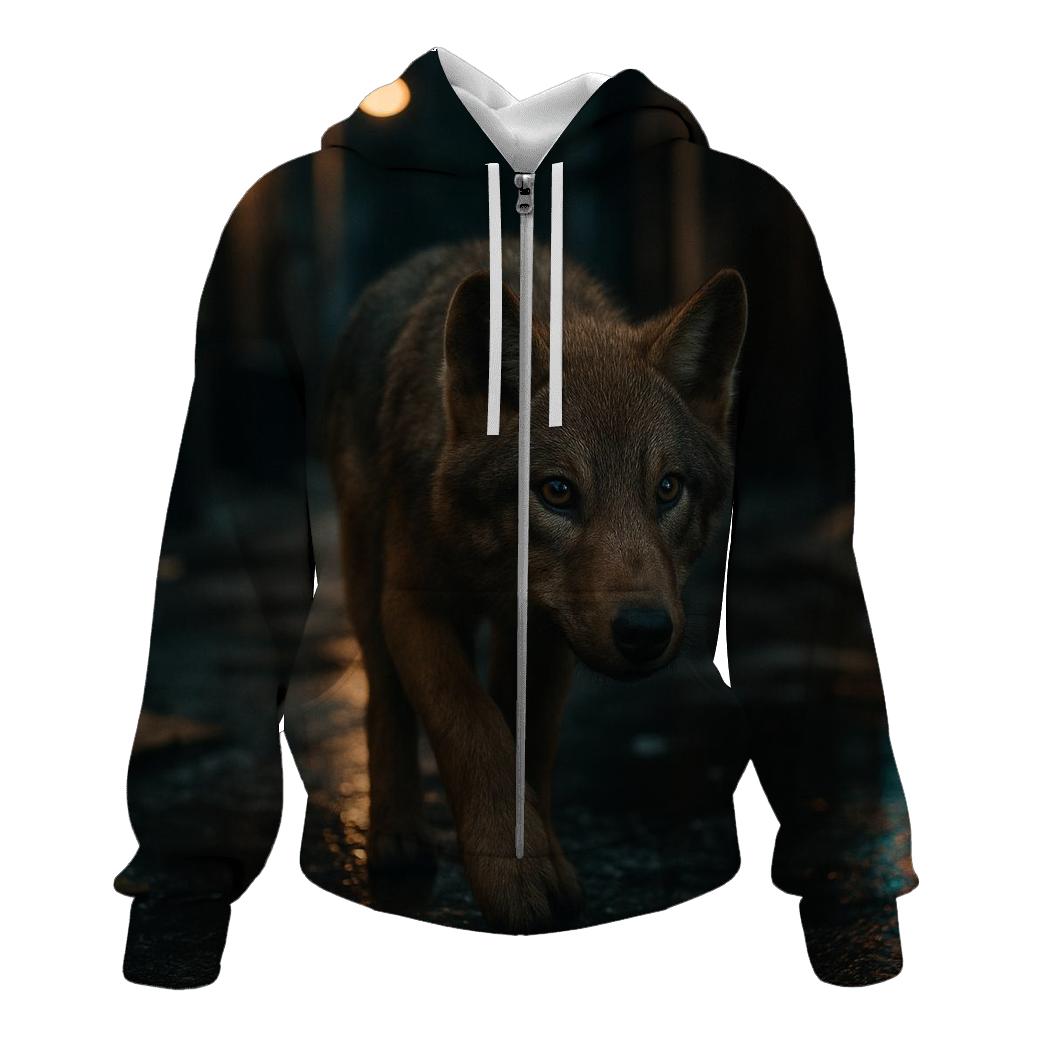 Urban Edge Wolf At Night hoodies fashion