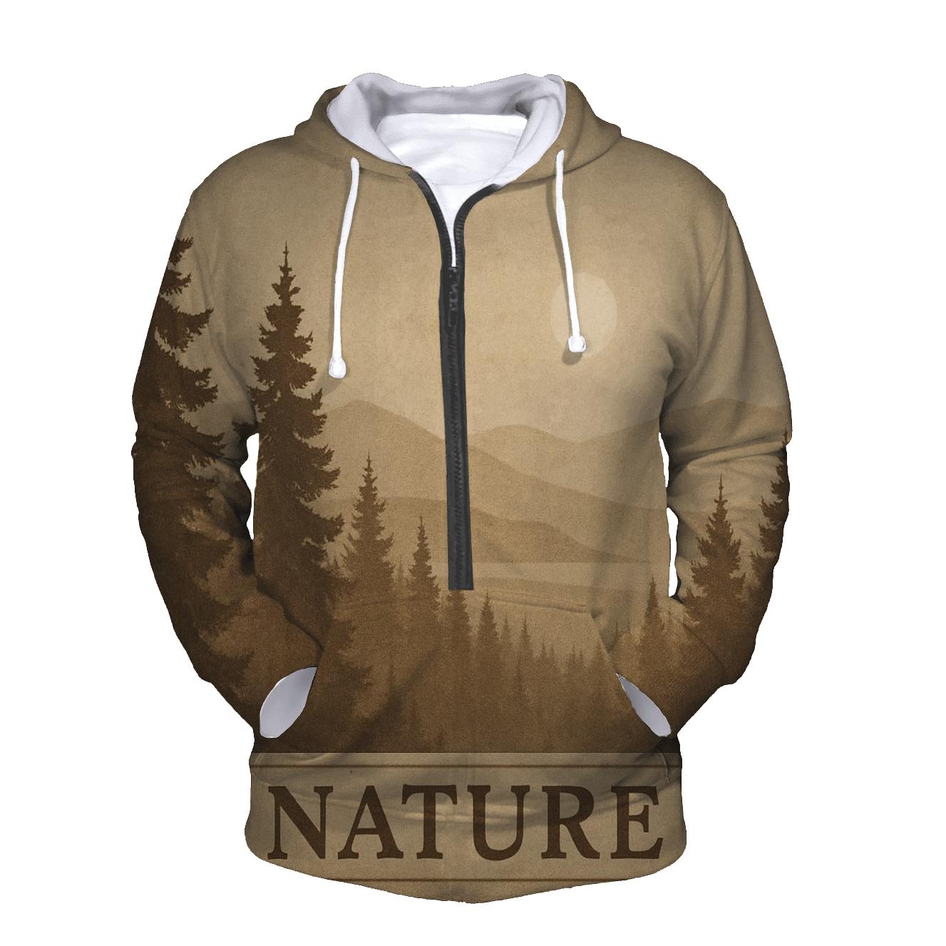Sepia Forest Landscape hoodie trends