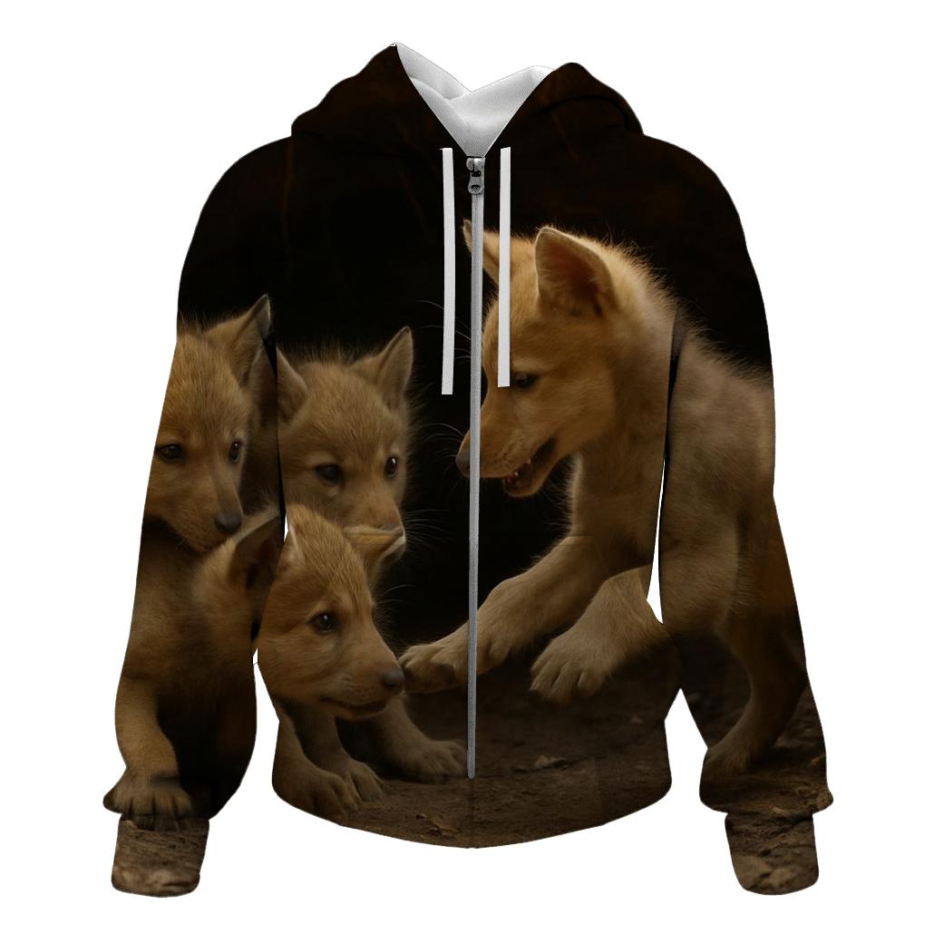 Wolf Pup Schooling Lesson designer hoodies
