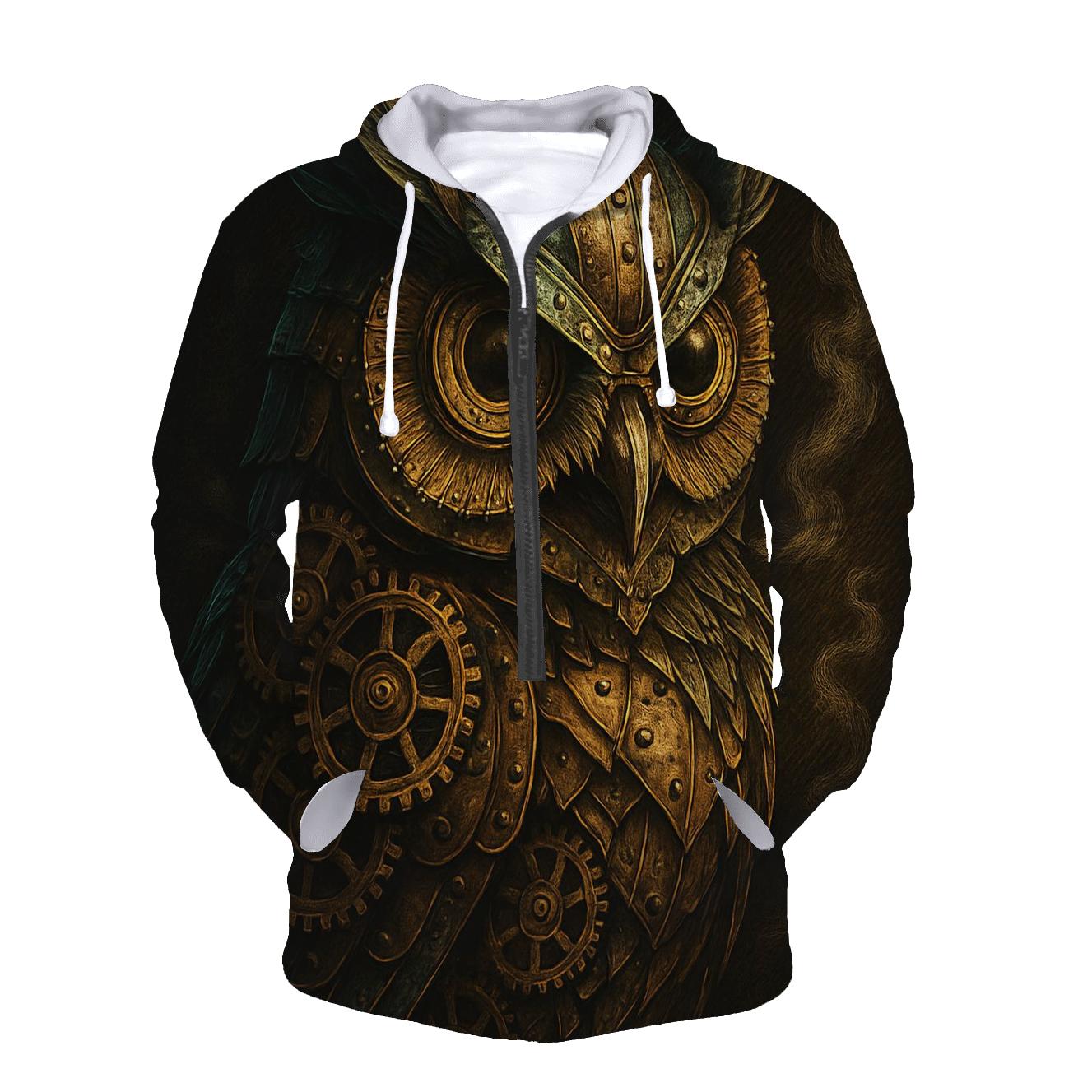 Steampunk Mechanical Owl hoodie designs